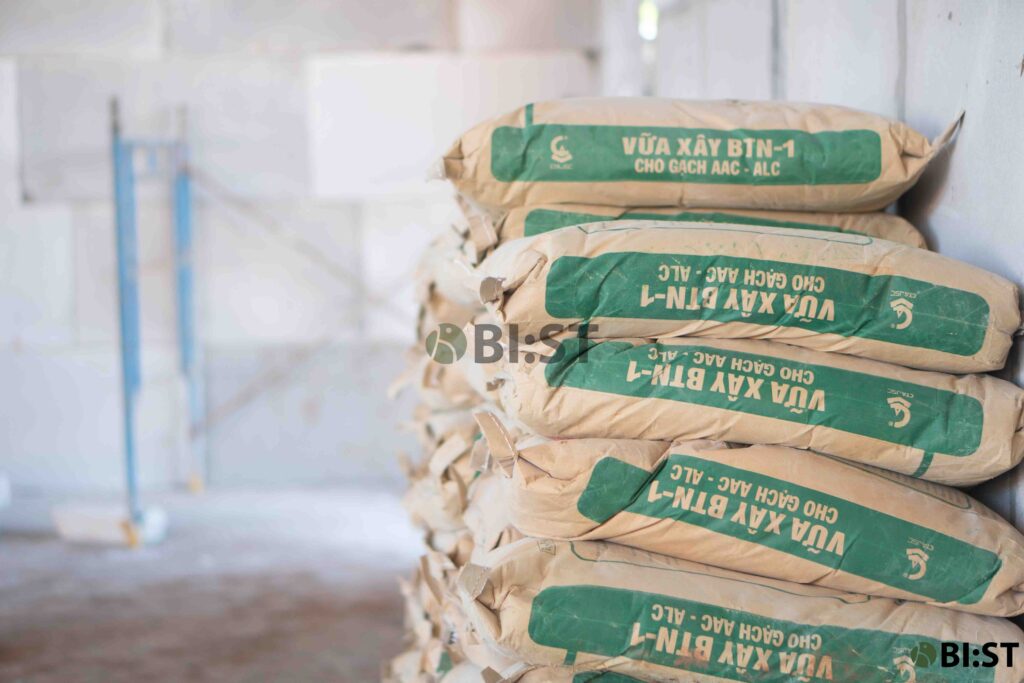 vữa xây chuyên dụng cho bê tông nhẹ, bê tông khí chưng áp, gạch aac, tấm panel alc tại công trình