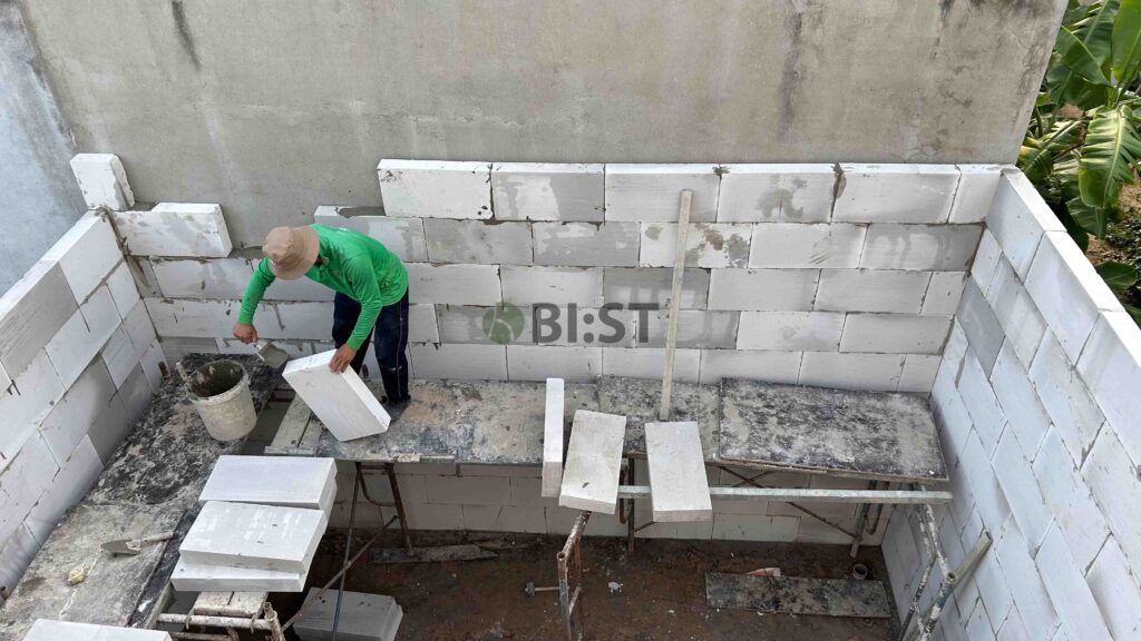 Thi công gạch AAC bằng vữa chuyên dụng
